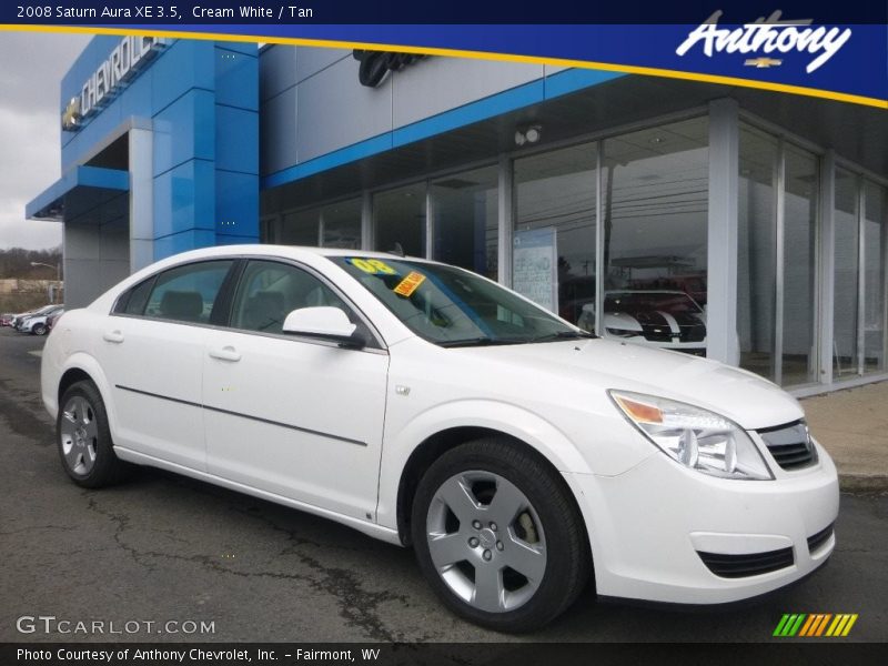 Cream White / Tan 2008 Saturn Aura XE 3.5