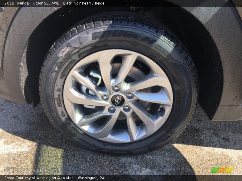 Black Noir Pearl / Beige 2018 Hyundai Tucson SEL AWD