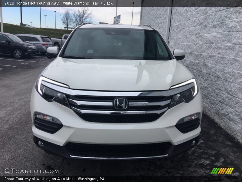 White Diamond Pearl / Black 2018 Honda Pilot Touring AWD