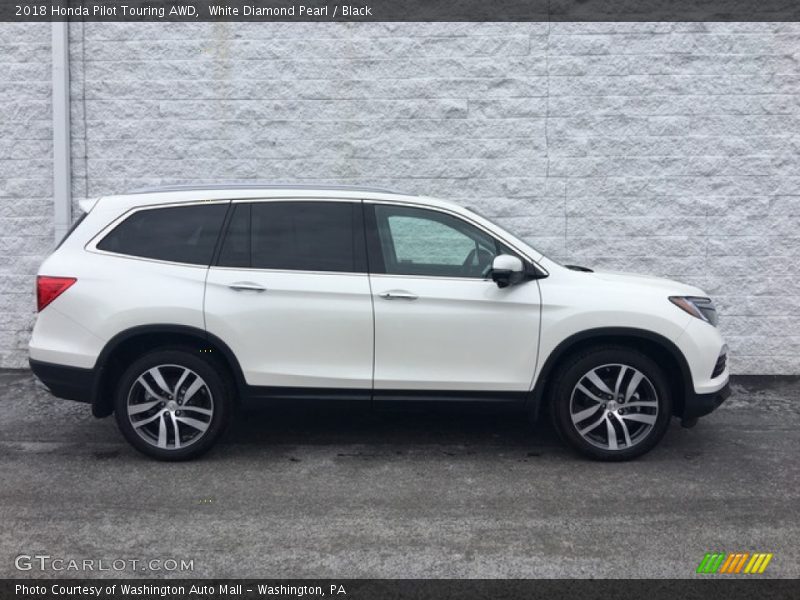 White Diamond Pearl / Black 2018 Honda Pilot Touring AWD