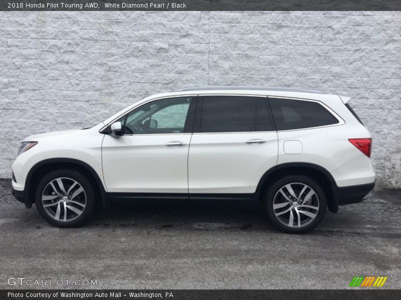 White Diamond Pearl / Black 2018 Honda Pilot Touring AWD