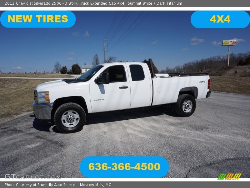 Summit White / Dark Titanium 2012 Chevrolet Silverado 2500HD Work Truck Extended Cab 4x4