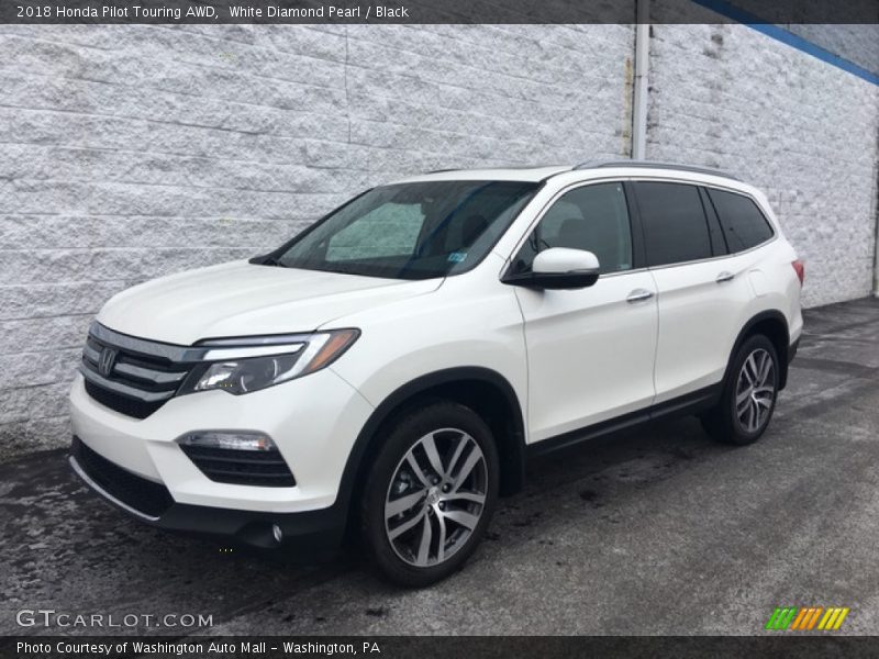 White Diamond Pearl / Black 2018 Honda Pilot Touring AWD