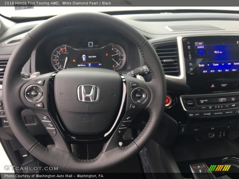 White Diamond Pearl / Black 2018 Honda Pilot Touring AWD