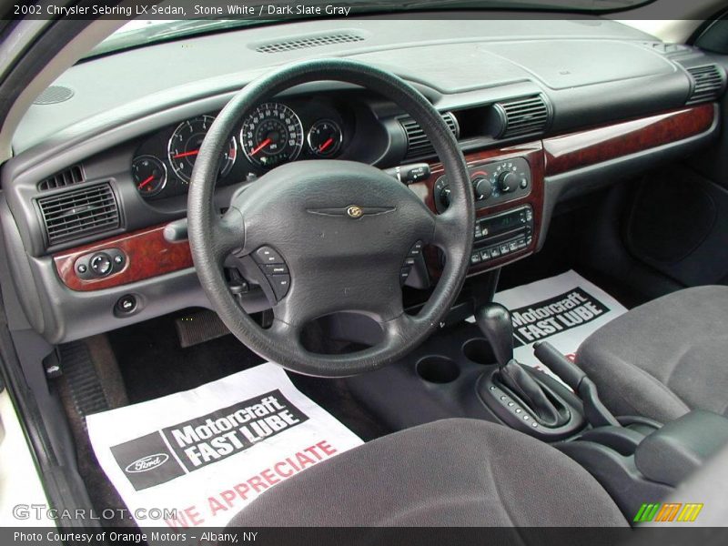 Stone White / Dark Slate Gray 2002 Chrysler Sebring LX Sedan