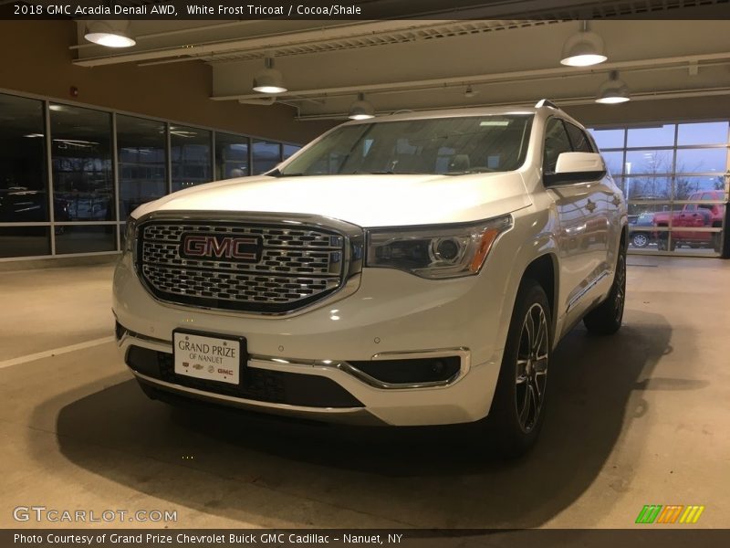 White Frost Tricoat / Cocoa/Shale 2018 GMC Acadia Denali AWD