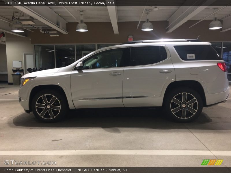 White Frost Tricoat / Cocoa/Shale 2018 GMC Acadia Denali AWD