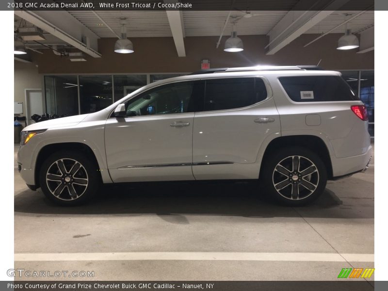 White Frost Tricoat / Cocoa/Shale 2018 GMC Acadia Denali AWD