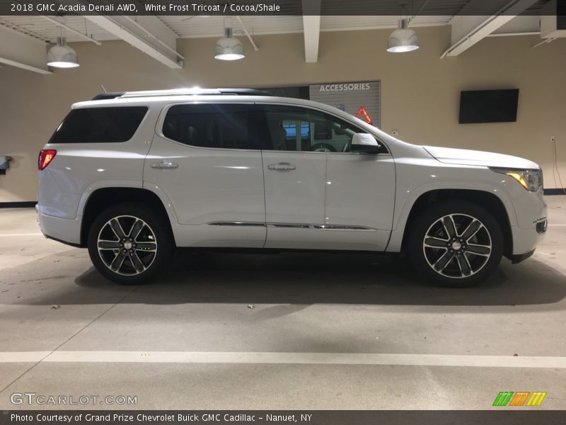 White Frost Tricoat / Cocoa/Shale 2018 GMC Acadia Denali AWD