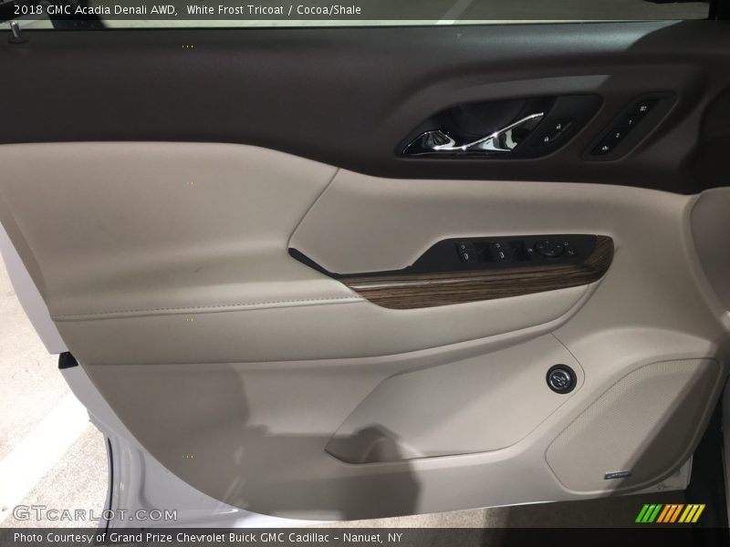 White Frost Tricoat / Cocoa/Shale 2018 GMC Acadia Denali AWD