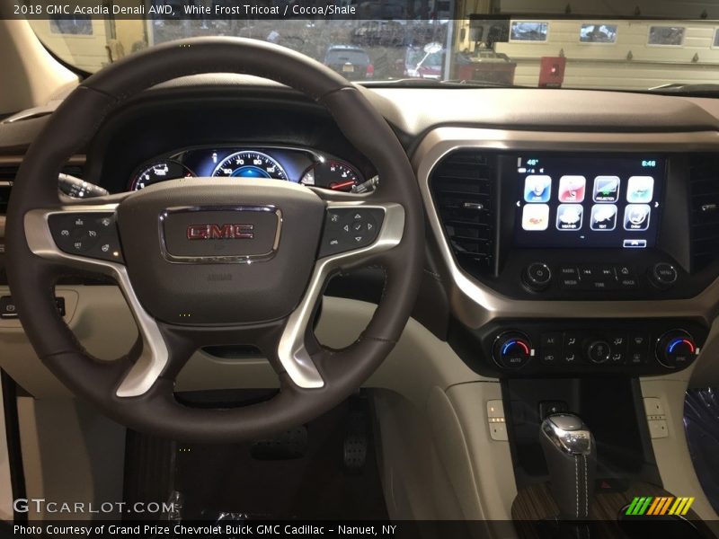 White Frost Tricoat / Cocoa/Shale 2018 GMC Acadia Denali AWD
