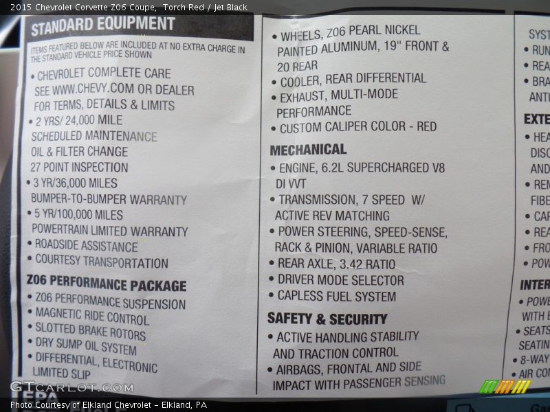 Torch Red / Jet Black 2015 Chevrolet Corvette Z06 Coupe