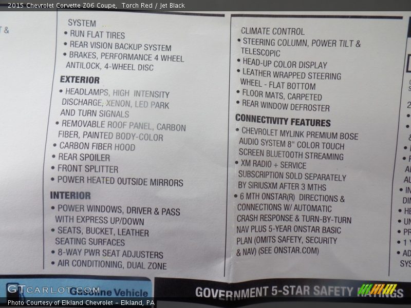 Torch Red / Jet Black 2015 Chevrolet Corvette Z06 Coupe
