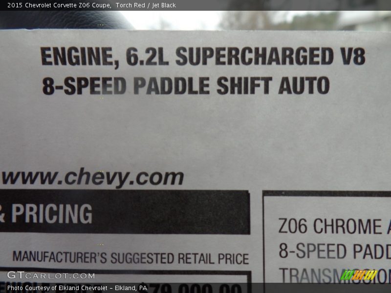 Torch Red / Jet Black 2015 Chevrolet Corvette Z06 Coupe