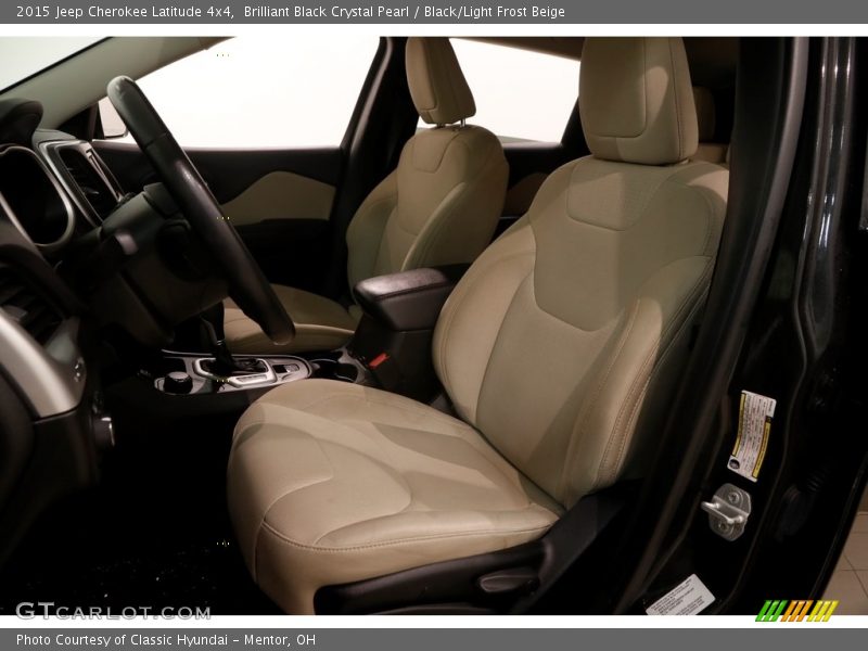 Brilliant Black Crystal Pearl / Black/Light Frost Beige 2015 Jeep Cherokee Latitude 4x4