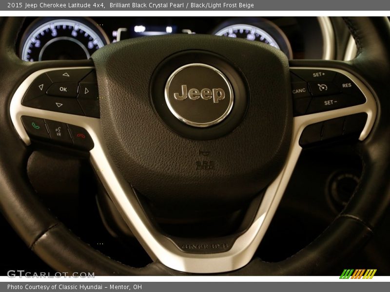 Brilliant Black Crystal Pearl / Black/Light Frost Beige 2015 Jeep Cherokee Latitude 4x4