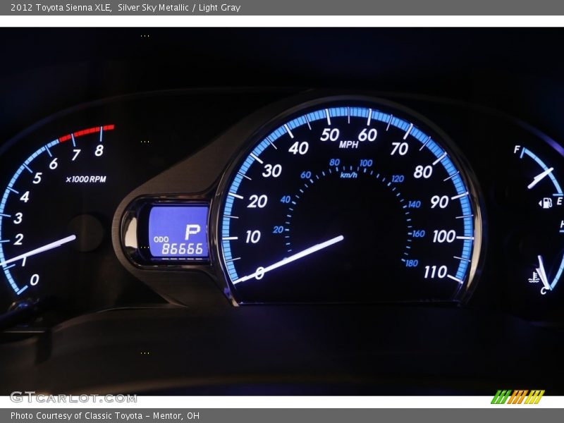 Silver Sky Metallic / Light Gray 2012 Toyota Sienna XLE