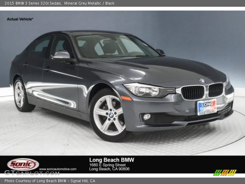 Mineral Grey Metallic / Black 2015 BMW 3 Series 320i Sedan