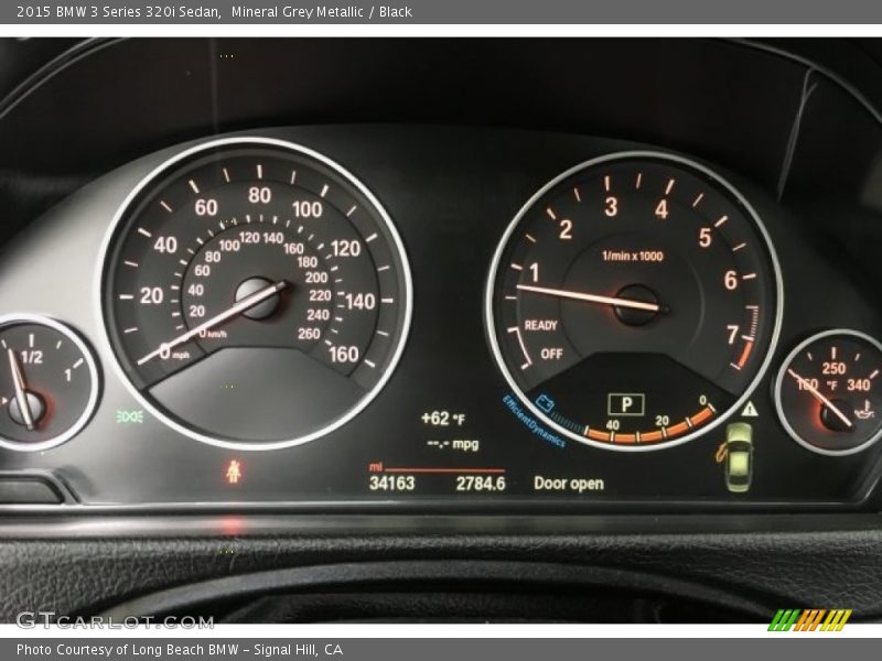 Mineral Grey Metallic / Black 2015 BMW 3 Series 320i Sedan