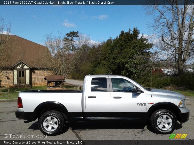 Bright Silver Metallic / Black/Diesel Gray 2015 Ram 1500 SLT Quad Cab 4x4