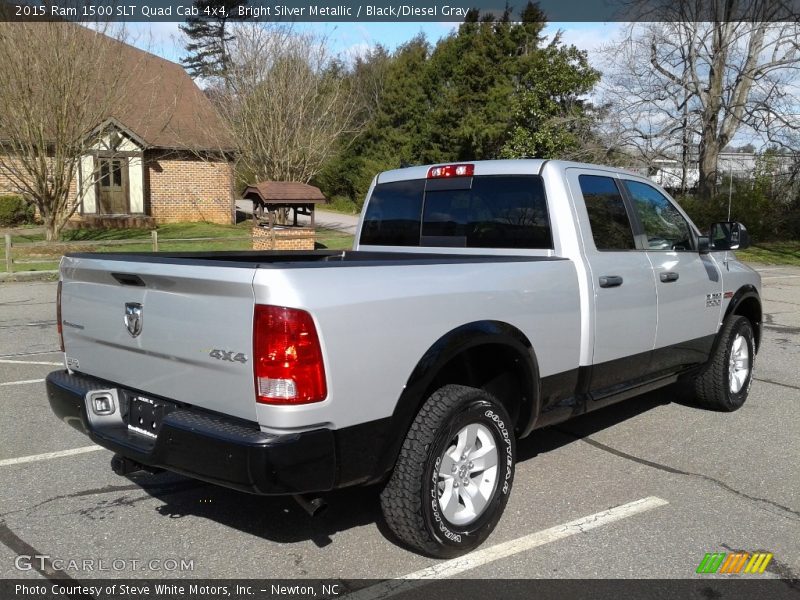 Bright Silver Metallic / Black/Diesel Gray 2015 Ram 1500 SLT Quad Cab 4x4