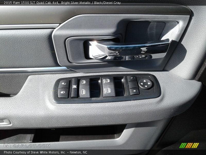 Bright Silver Metallic / Black/Diesel Gray 2015 Ram 1500 SLT Quad Cab 4x4