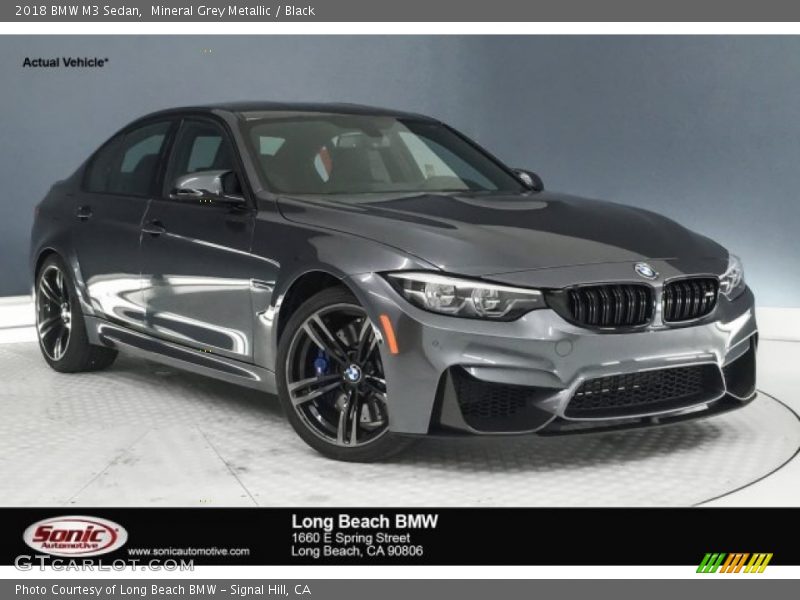 Mineral Grey Metallic / Black 2018 BMW M3 Sedan