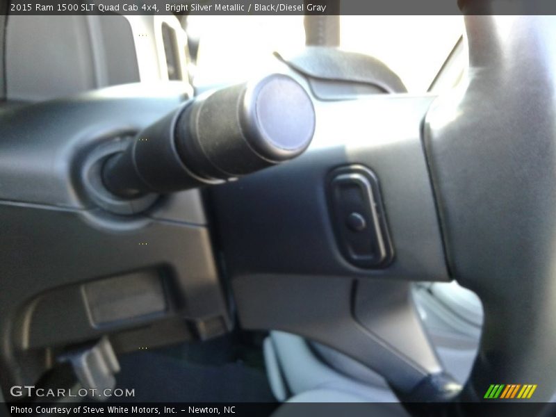 Bright Silver Metallic / Black/Diesel Gray 2015 Ram 1500 SLT Quad Cab 4x4