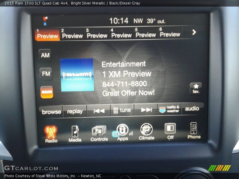 Bright Silver Metallic / Black/Diesel Gray 2015 Ram 1500 SLT Quad Cab 4x4