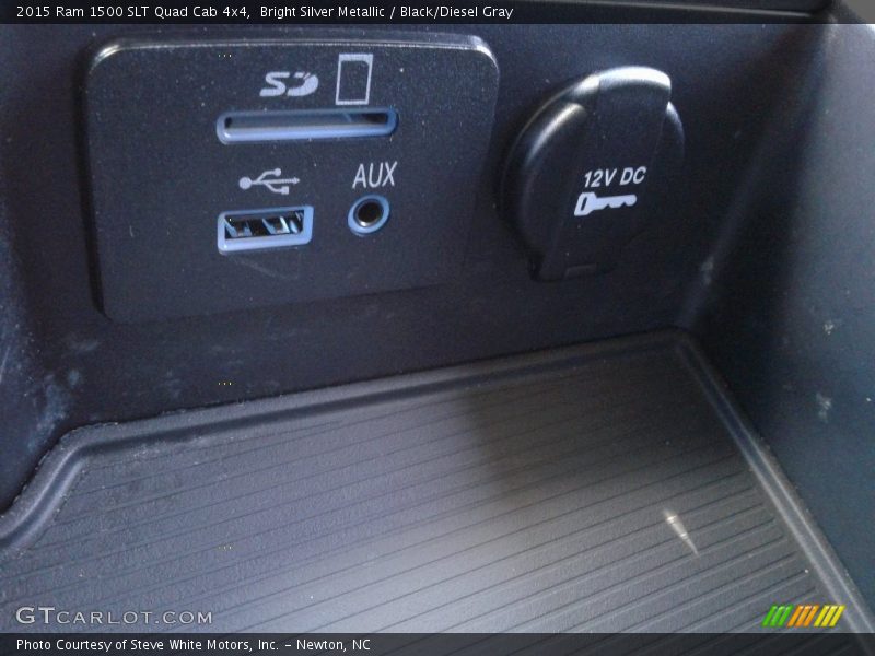 Bright Silver Metallic / Black/Diesel Gray 2015 Ram 1500 SLT Quad Cab 4x4