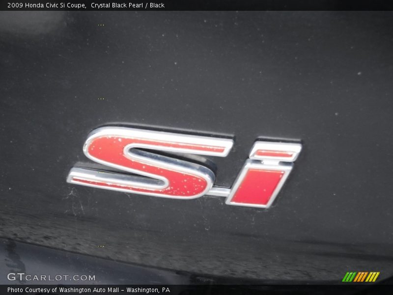 Crystal Black Pearl / Black 2009 Honda Civic Si Coupe