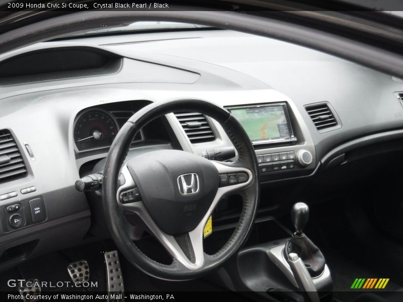 Crystal Black Pearl / Black 2009 Honda Civic Si Coupe