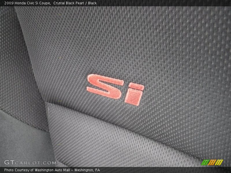 Crystal Black Pearl / Black 2009 Honda Civic Si Coupe
