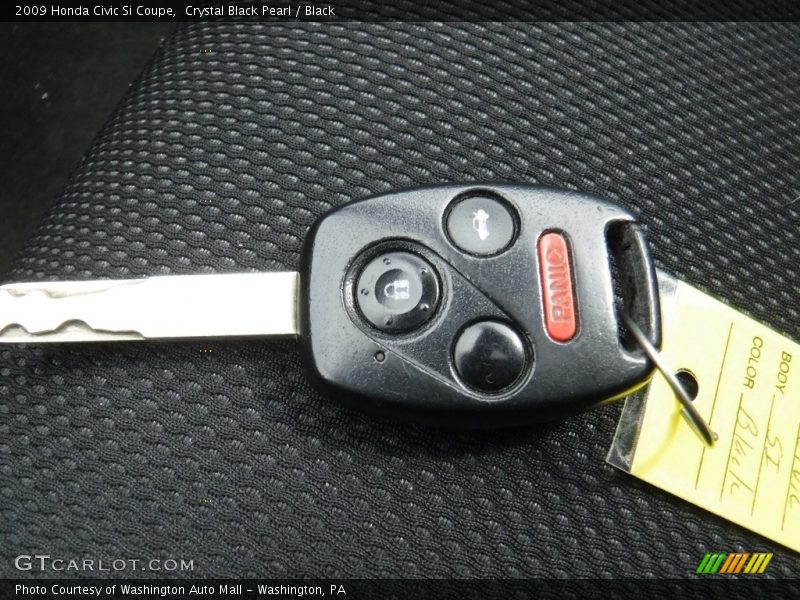 Crystal Black Pearl / Black 2009 Honda Civic Si Coupe
