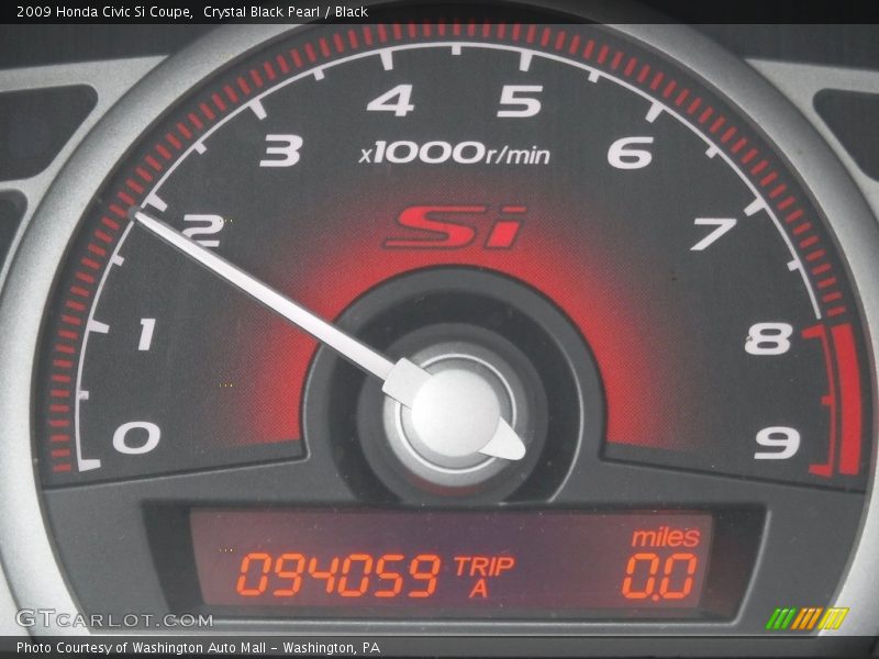 Crystal Black Pearl / Black 2009 Honda Civic Si Coupe
