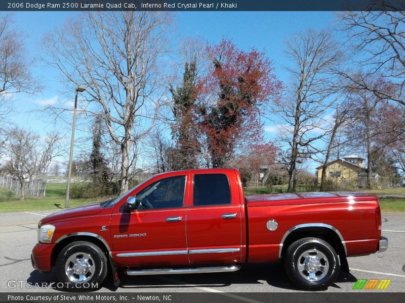 Inferno Red Crystal Pearl / Khaki 2006 Dodge Ram 2500 Laramie Quad Cab