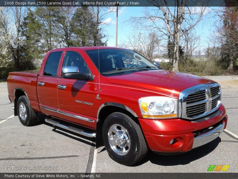 Inferno Red Crystal Pearl / Khaki 2006 Dodge Ram 2500 Laramie Quad Cab