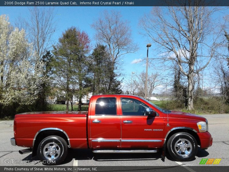 Inferno Red Crystal Pearl / Khaki 2006 Dodge Ram 2500 Laramie Quad Cab