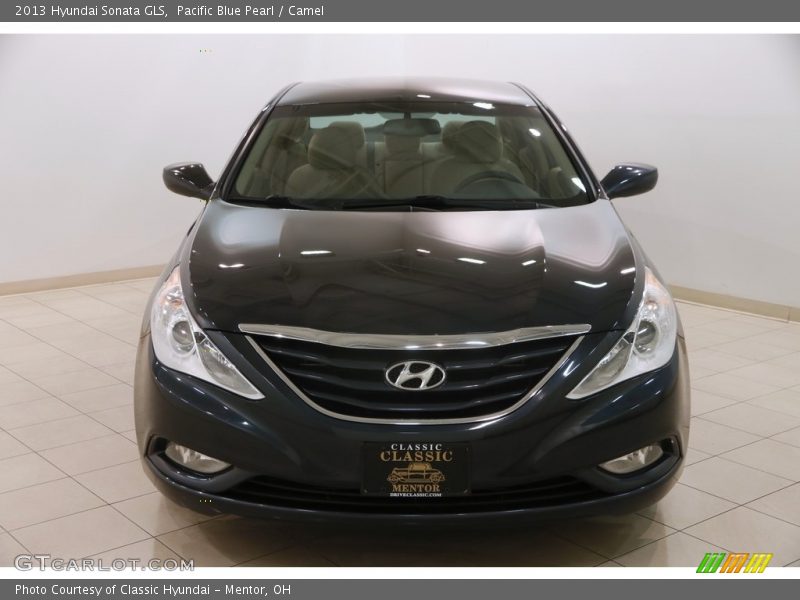 Pacific Blue Pearl / Camel 2013 Hyundai Sonata GLS
