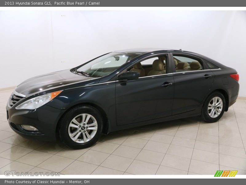 Pacific Blue Pearl / Camel 2013 Hyundai Sonata GLS