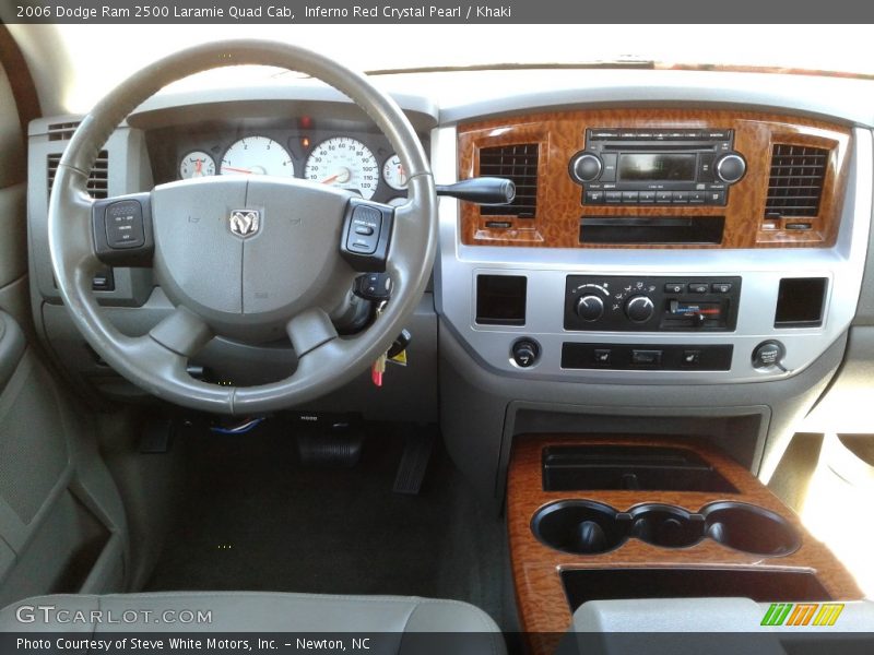 Inferno Red Crystal Pearl / Khaki 2006 Dodge Ram 2500 Laramie Quad Cab