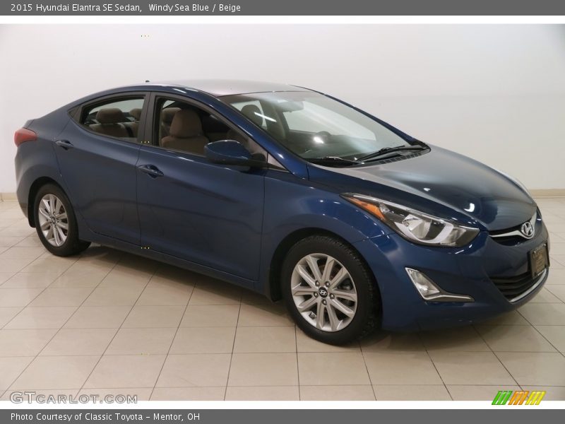 Windy Sea Blue / Beige 2015 Hyundai Elantra SE Sedan