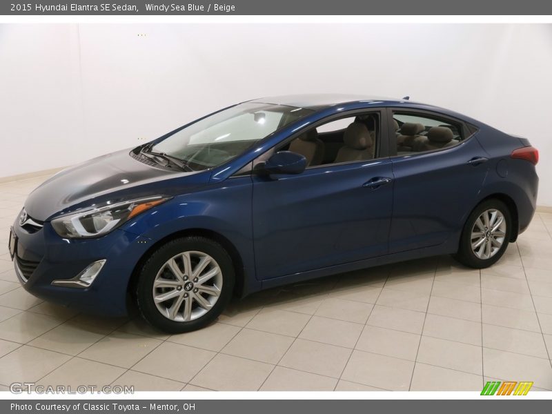 Windy Sea Blue / Beige 2015 Hyundai Elantra SE Sedan