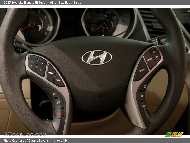 Windy Sea Blue / Beige 2015 Hyundai Elantra SE Sedan