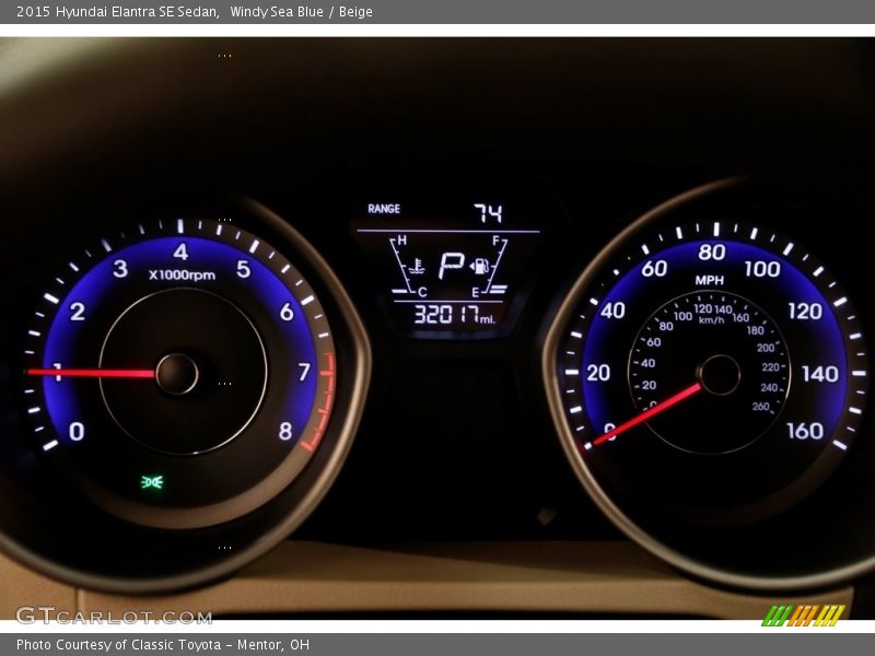 Windy Sea Blue / Beige 2015 Hyundai Elantra SE Sedan