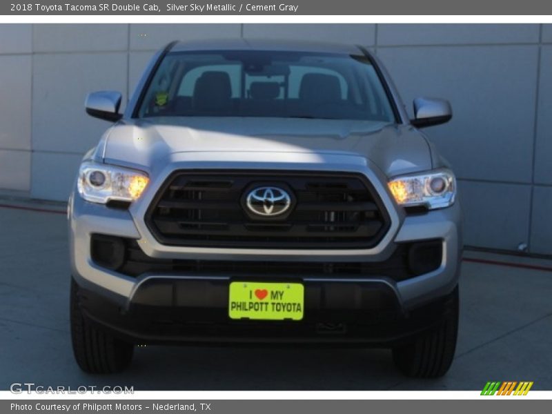 Silver Sky Metallic / Cement Gray 2018 Toyota Tacoma SR Double Cab