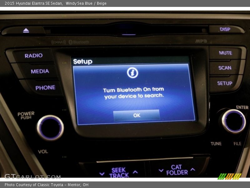 Windy Sea Blue / Beige 2015 Hyundai Elantra SE Sedan