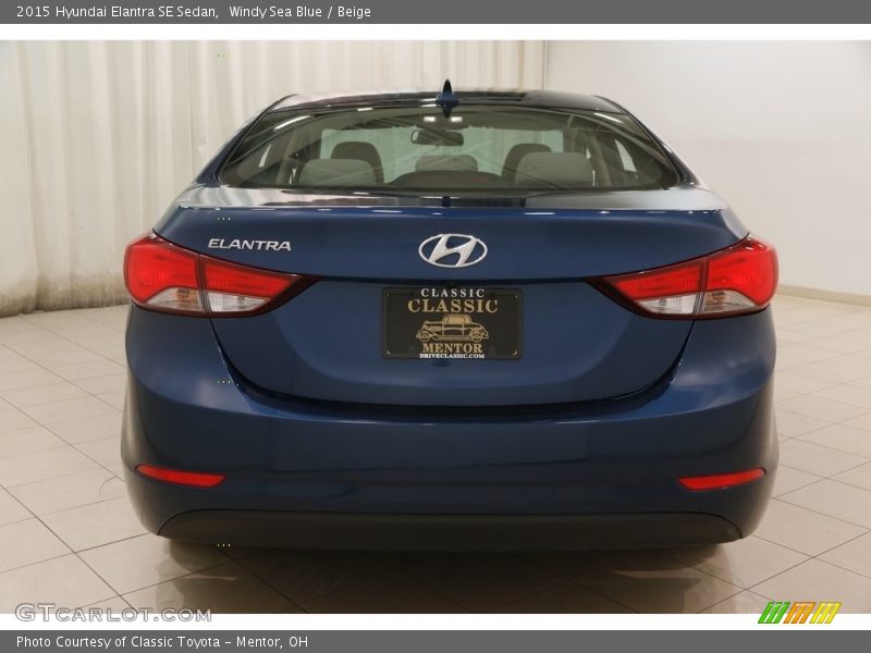 Windy Sea Blue / Beige 2015 Hyundai Elantra SE Sedan
