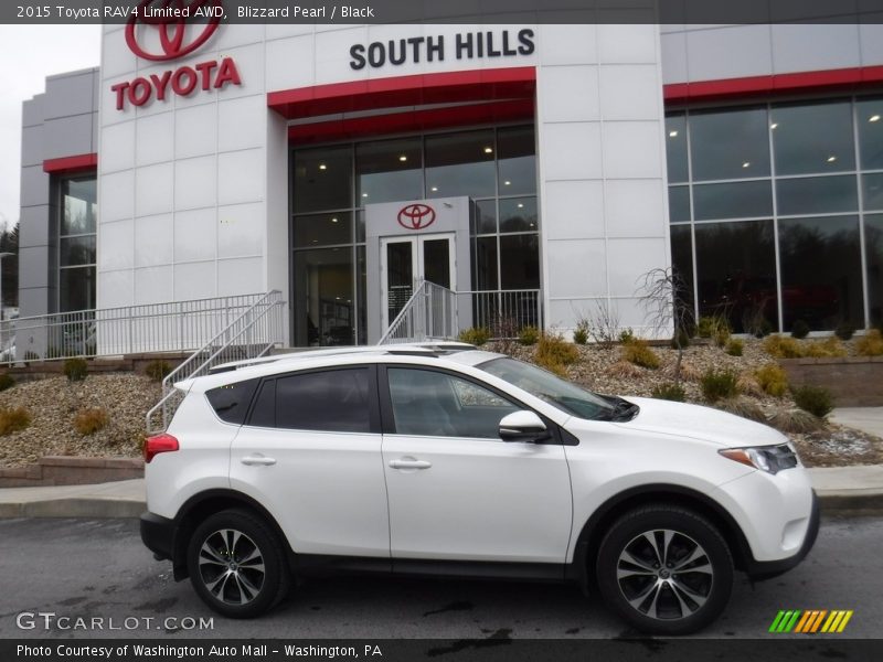 Blizzard Pearl / Black 2015 Toyota RAV4 Limited AWD