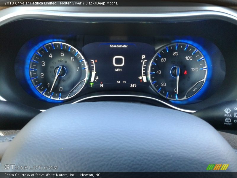 Molten Silver / Black/Deep Mocha 2018 Chrysler Pacifica Limited